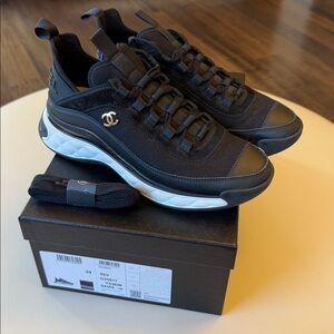 CHANEL women’s Black and White Sneakers 39